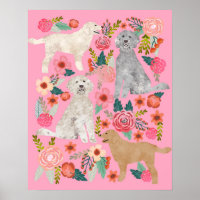 Golden Doodle Floral Dog Kunst