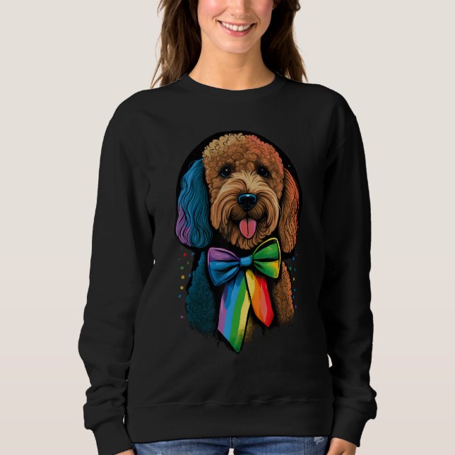 Golden Doodle Gay Pride LGBT Rainbow Flag Goldendo Sweatshirt (Vorderseite)
