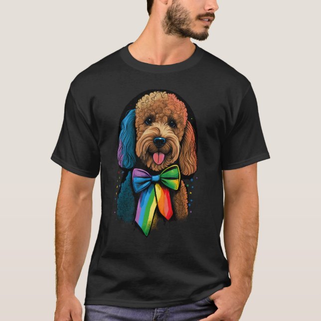 Golden Doodle Gay Pride LGBT Rainbow Flag Goldendo T-Shirt (Vorderseite)