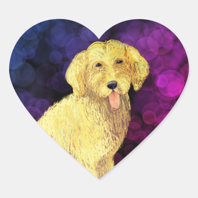 Golden Doodle Heart Sticker (Vorderseite)