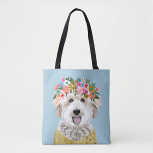 Golden Doodle Hund Blume Kronen Illustration