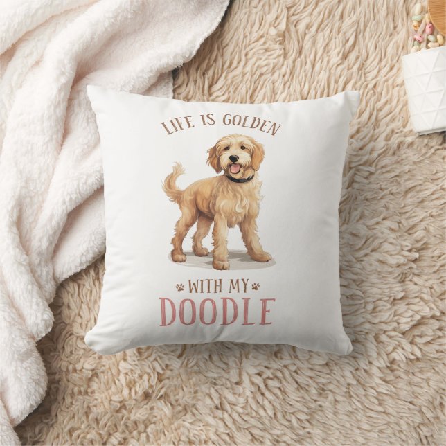 Golden doodle Hund niedliches Kissen (Decke)