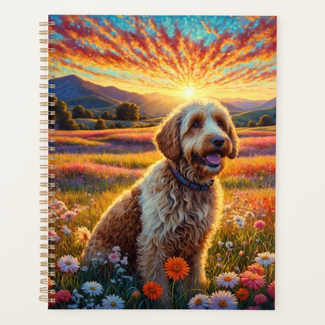 Golden Doodle Hund Planer (Vorderseite)