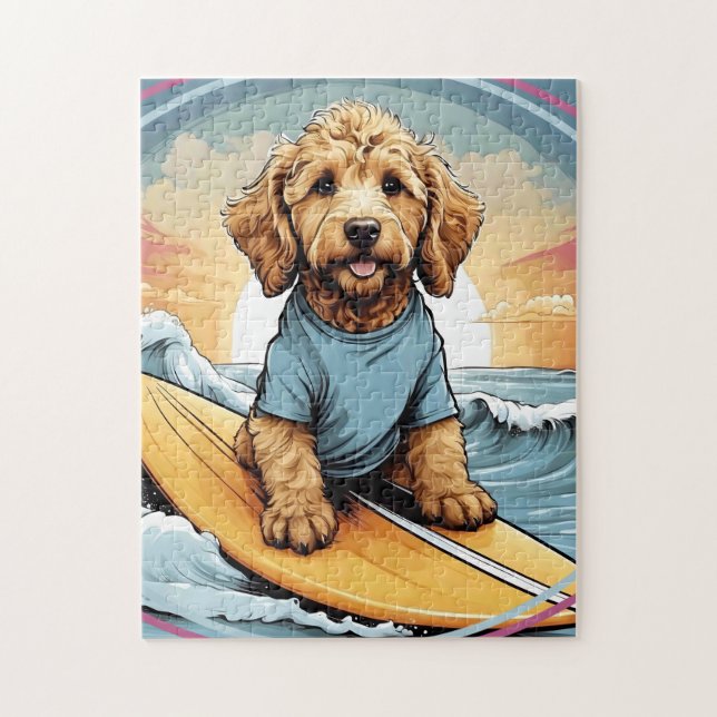 Golden Doodle Hund Puzzle (Vertikal)