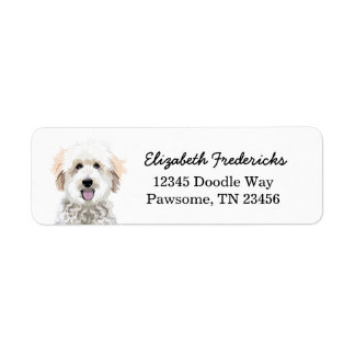 Golden Doodle Hund Rücksendeadressen-Aufkleber