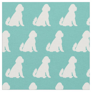 Golden Doodle Hund Silhouette Haustier Aussie Aqua Stoff