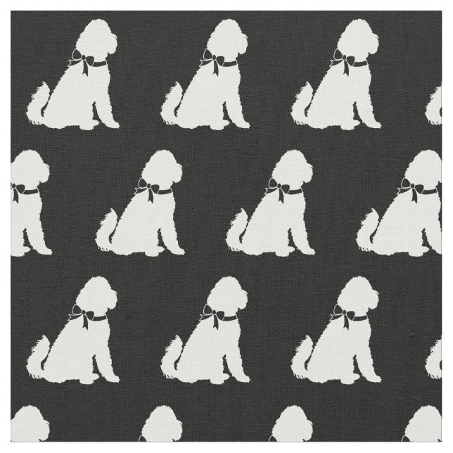 Golden Doodle Hund Silhouette Haustier Aussie Stoff (Nahaufnahme)