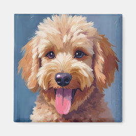 Golden Doodle | Hunde-Aquarellmalerei Haustier Magnet