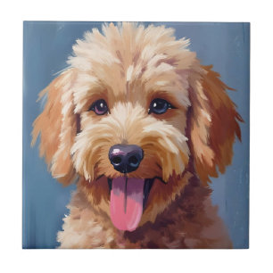 Golden Doodle Hunde-Wasserfarbenmalerei Haustier Fliese