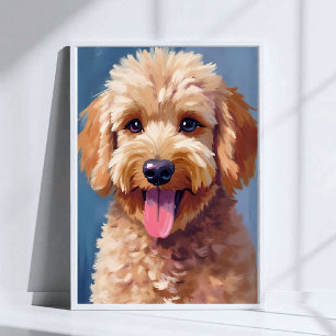 Golden Doodle Hunde-Wasserfarbenmalerei Haustier Poster