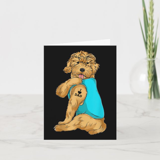 Golden Doodle I Liebe Vater Tattoo Apparel, Hund V Karte (Vorderseite)