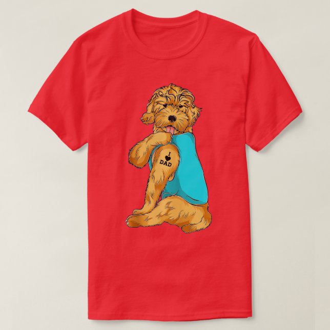 Golden Doodle I Love Dad Tattoo Apparel, Dog Dad G T-Shirt (Design vorne)