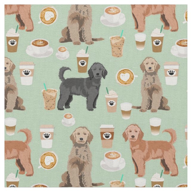 Golden Doodle Kaffeeliebhaber Stoff (Nahaufnahme)
