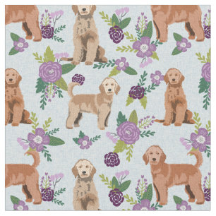 Golden Doodle lila Blumen Stoff