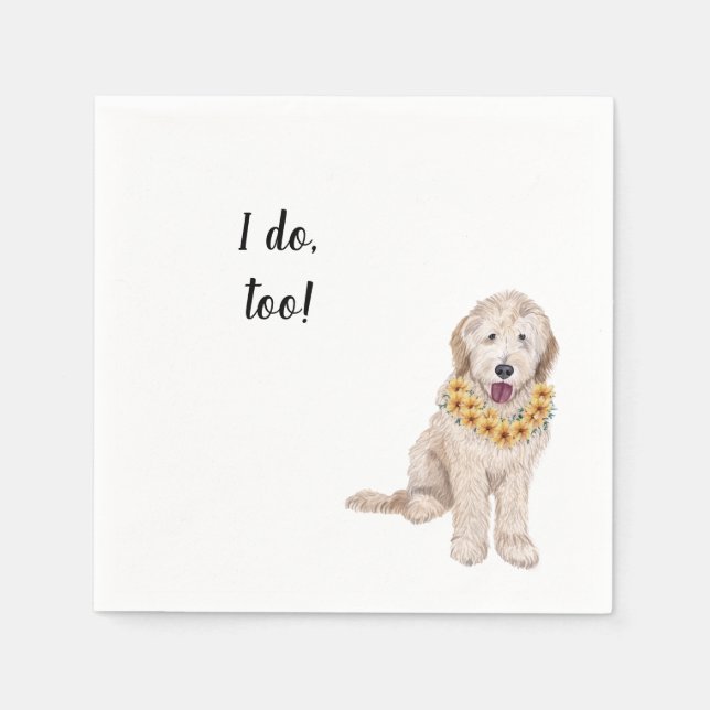 Golden Doodle mit Lei Custom Cocktail Napkin Serviette (Vorderseite)