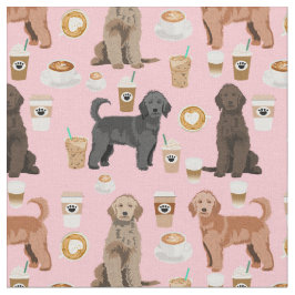 Golden Doodle niedlicher Kaffeeliebhaber Rosa Stoff