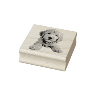 Golden Doodle Puppy Gummistempel