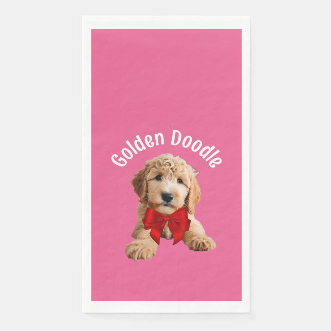 Golden Doodle Puppy Serviette (Vorderseite)