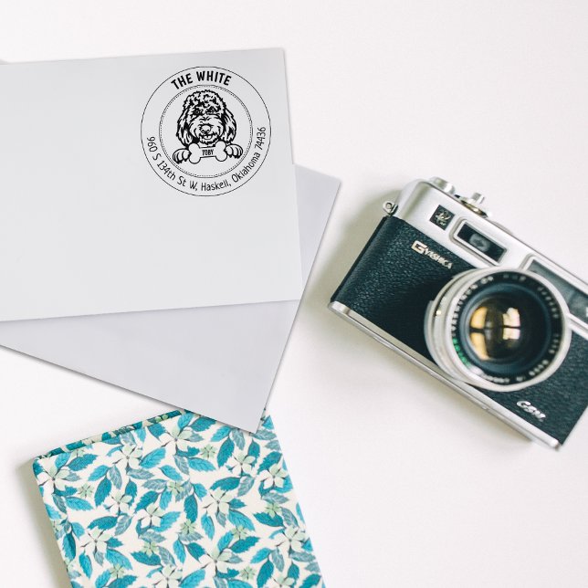 Golden Doodle Rücksendeadresse Gummistempel (Von Creator hochgeladen)