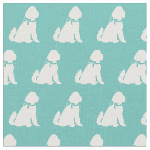 Golden Doodle Silhouette Pet Aussie Aquamarin Stoff