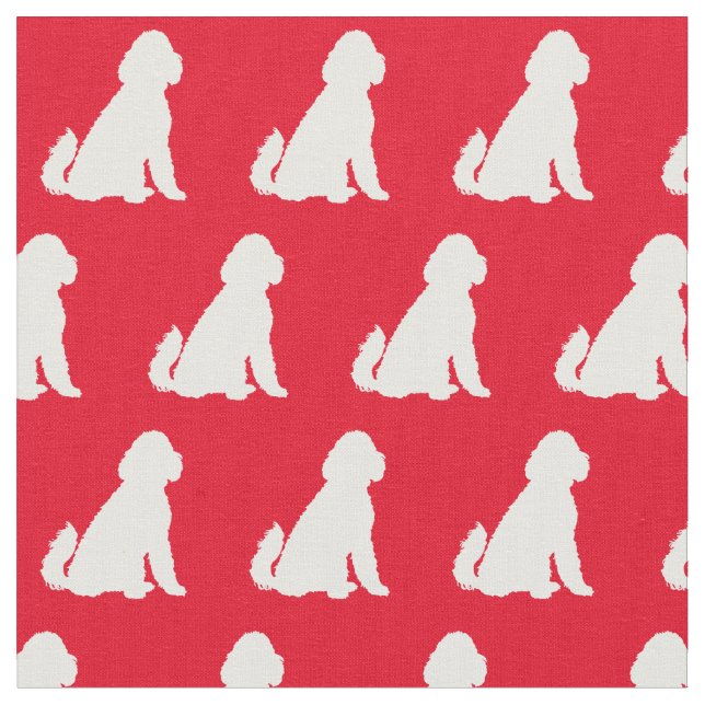Golden Doodle Silhouette Pet Aussie Red Stoff (Nahaufnahme)