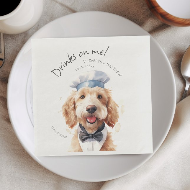 Golden Doodle Waiter Wasserfarbe individuell anpas Serviette (Von Creator hochgeladen)