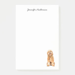Golden Doodle Wasserfarbe personalisiert Post-it Klebezettel