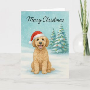 Golden Doodle Weihnachtskarte - Urlaubskarte Karte