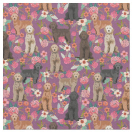Golden Doodles, Vintage Blumen, lila Stoff