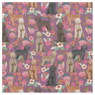Golden Doodles, Vintage Blumen, lila Stoff