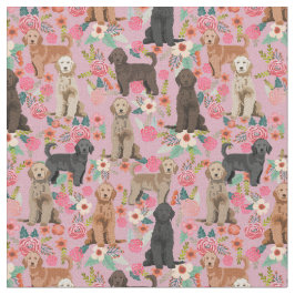 Golden Doodles, Vintages Blumenrosa Stoff