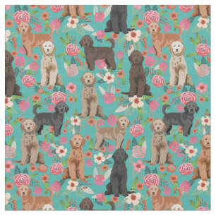 Golden Doodles Vintages Blumenschildkröte Stoff