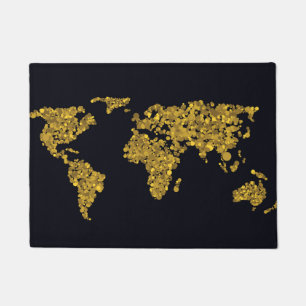 Golden Dot Weltkarte Fußmatte