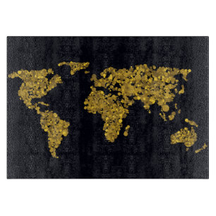 Golden Dot Weltkarte Schneidebrett