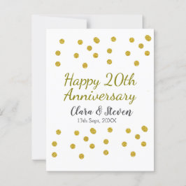 Golden dots Glitzer Happy 20. Jubiläum Hochzeit Postkarte