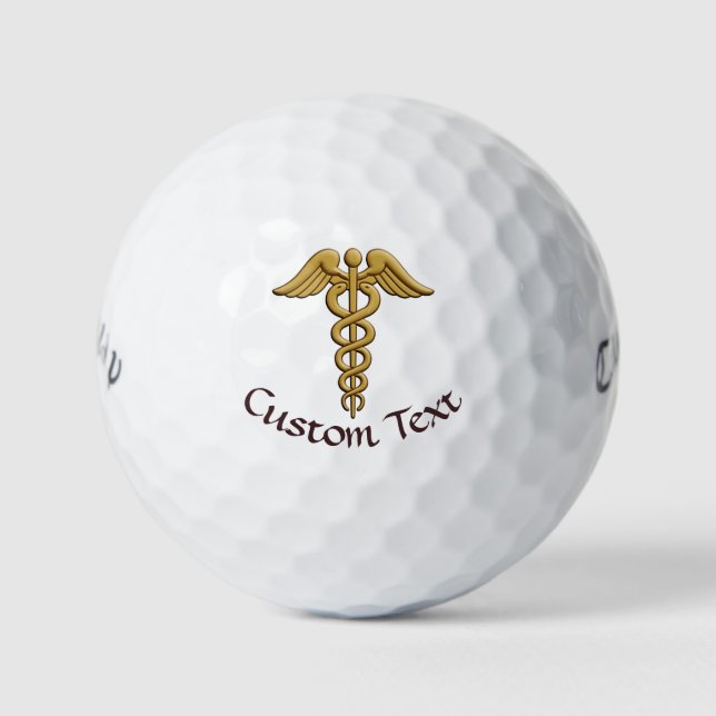 Golden Double Snake Caduceus Golfball (Vorderseite)