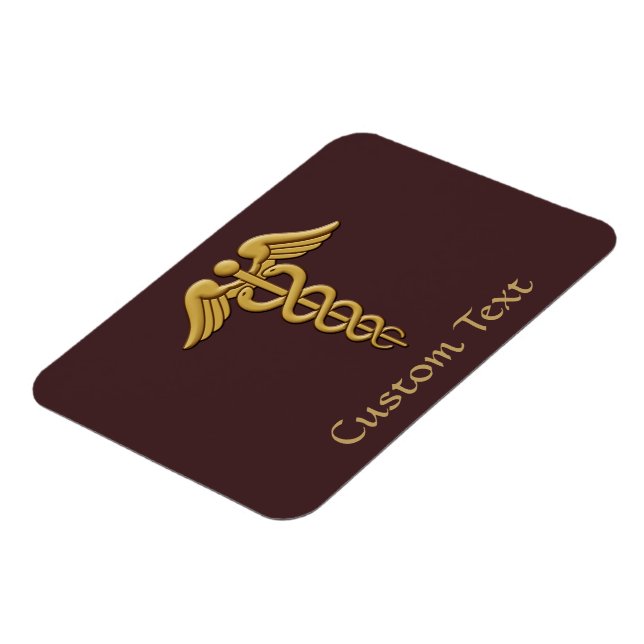 Golden Double Snake Caduceus Magnet (Linke Seite)