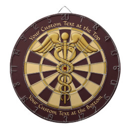 Golden Double Snake Caduceus mit benutzerdefiniert Dartscheibe
