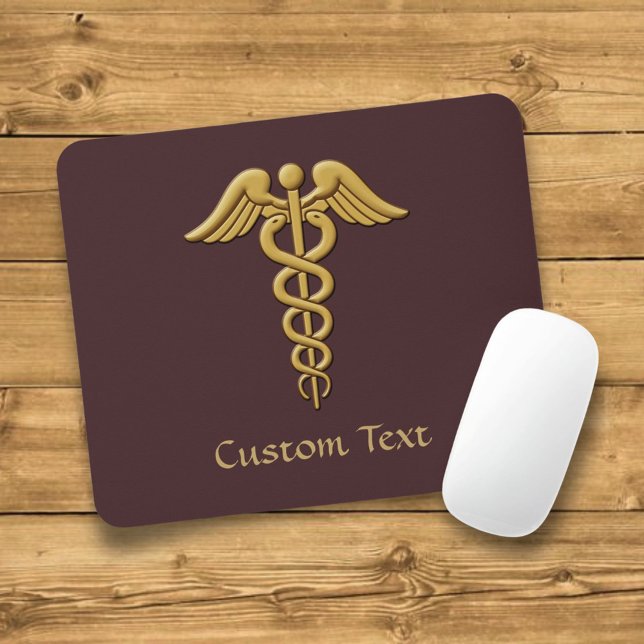 Golden Double Snake Caduceus Mousepad (Von Creator hochgeladen)
