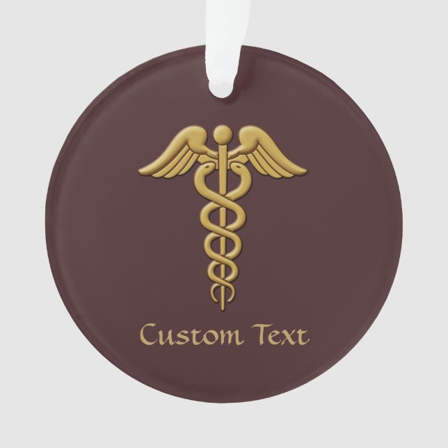 Golden Double Snake Caduceus Ornament (Vorderseite)
