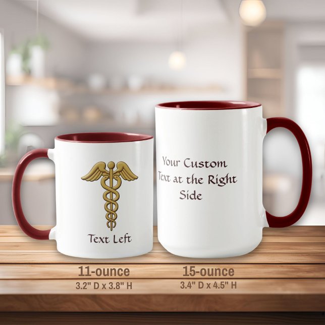 Golden Double Snake Caduceus Tasse (Von Creator hochgeladen)