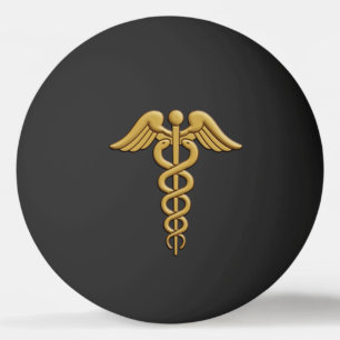 Golden Double Snake Caduceus Tischtennisball