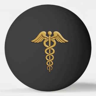 Golden Double Snake Caduceus Tischtennisball