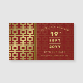 Golden Double Xi Chinesisch Hochzeit speichern das Magnetkarte