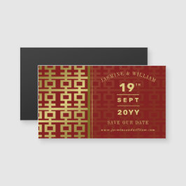 Golden Double Xi Chinesisch Hochzeit speichern das Magnetkarte