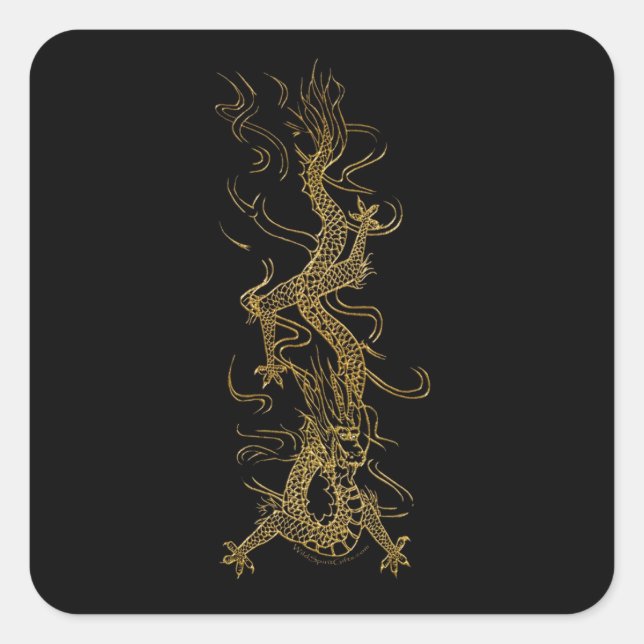 GOLDEN DRAGON Asian Art Sticker Series (Vorderseite)