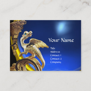 GOLDEN DRAGON BLUE SAPPHIRE Monogram Gold Metallic Visitenkarte