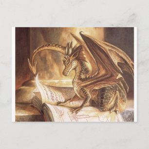 Golden Dragon Book Reading Postkarte