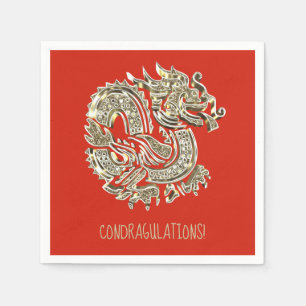Golden Dragon ConDRAGulationen oder Name oder Ihr Serviette