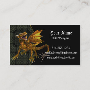 Golden Dragon Fantasy Business Card Visitenkarte